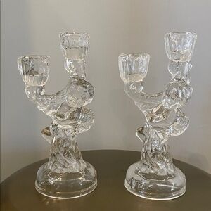 Elegant Glass Candle Holders Angel candelabras